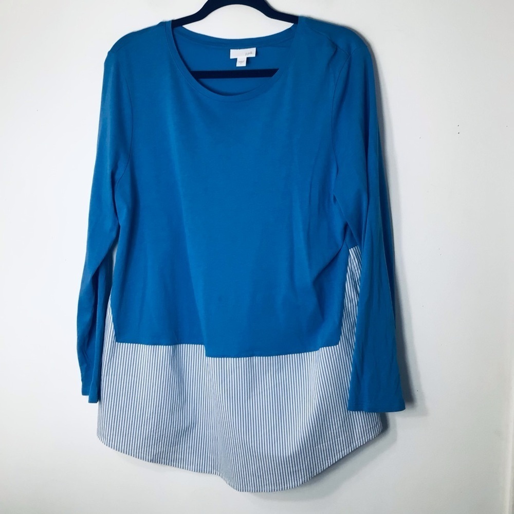 J Jill top women large blue modal cotton layers
